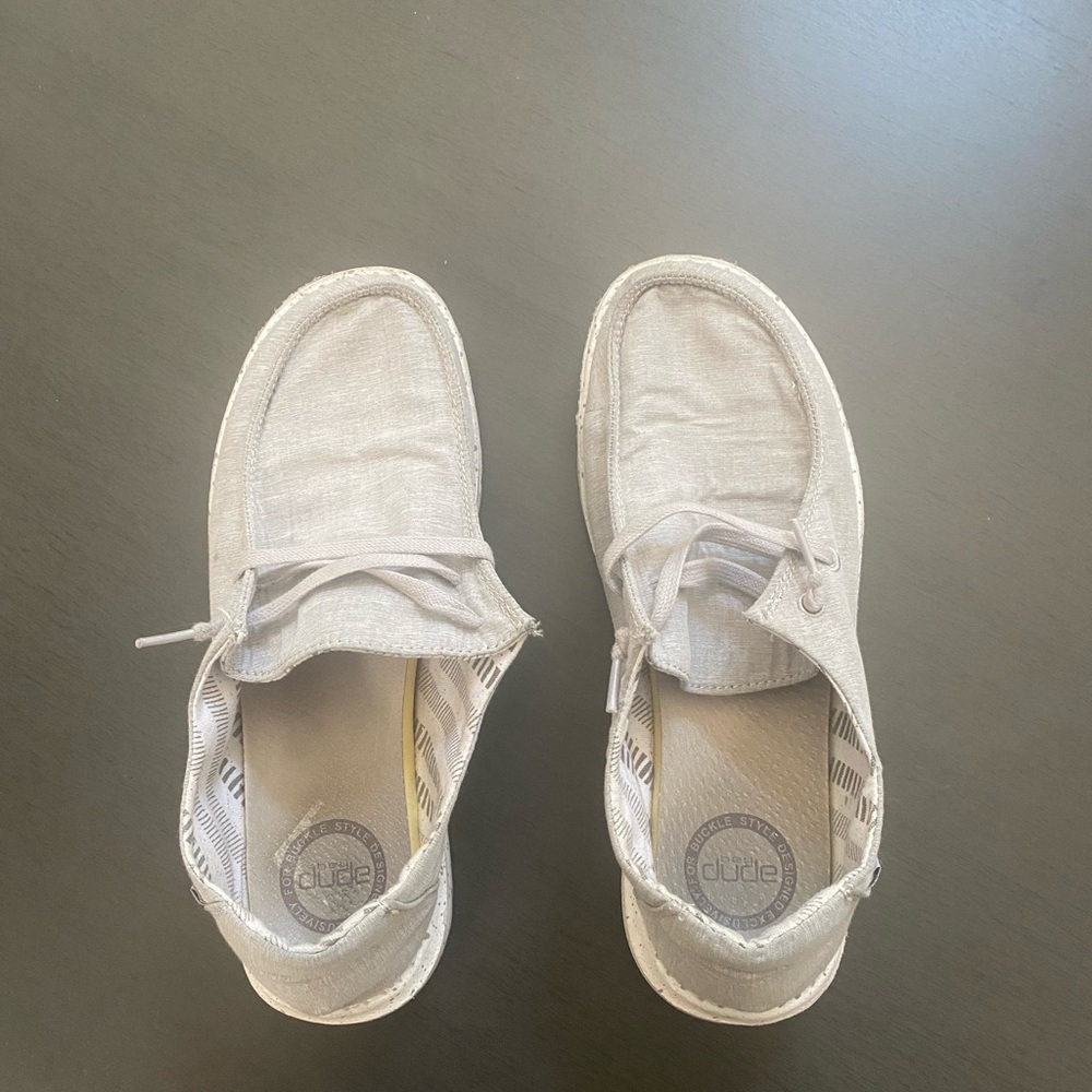 Hey dude Wendy chambray cloud (gray) size 8